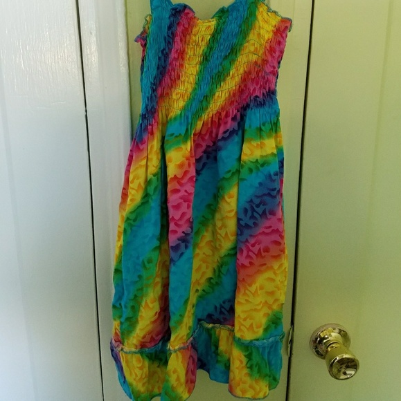 Rainbow summer dress for girls 7/8 - Picture 1 of 4